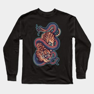 TIGER EATING SNAKES Long Sleeve T-Shirt